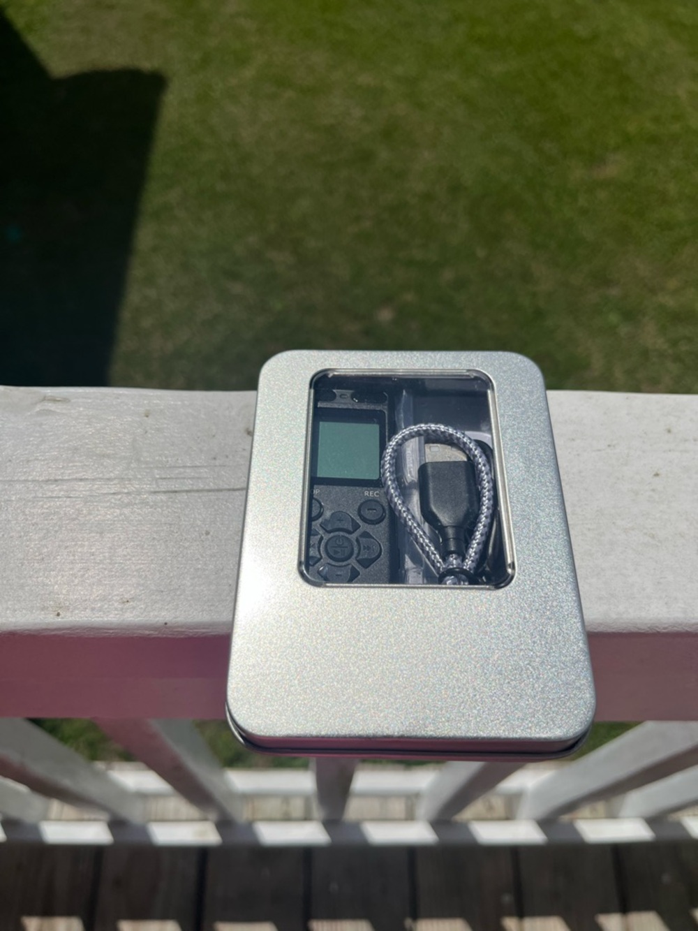 Portable Black Digital Voice Recorder with USB Cable and LCD - 136GB